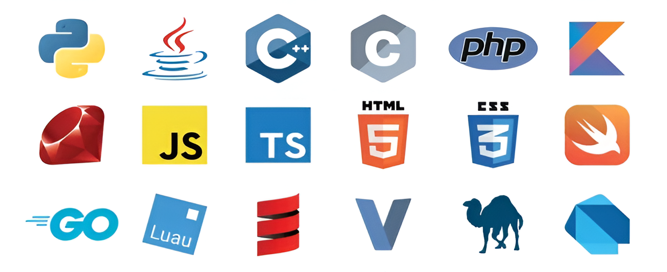 Diferentes lenguajes de programación y tecnologías modernas